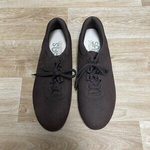 SAS SHOES FREE TIME TRIPAD COMFORT DARK BROWN SUEDE WOMENS 10 MADE IN USA LACE